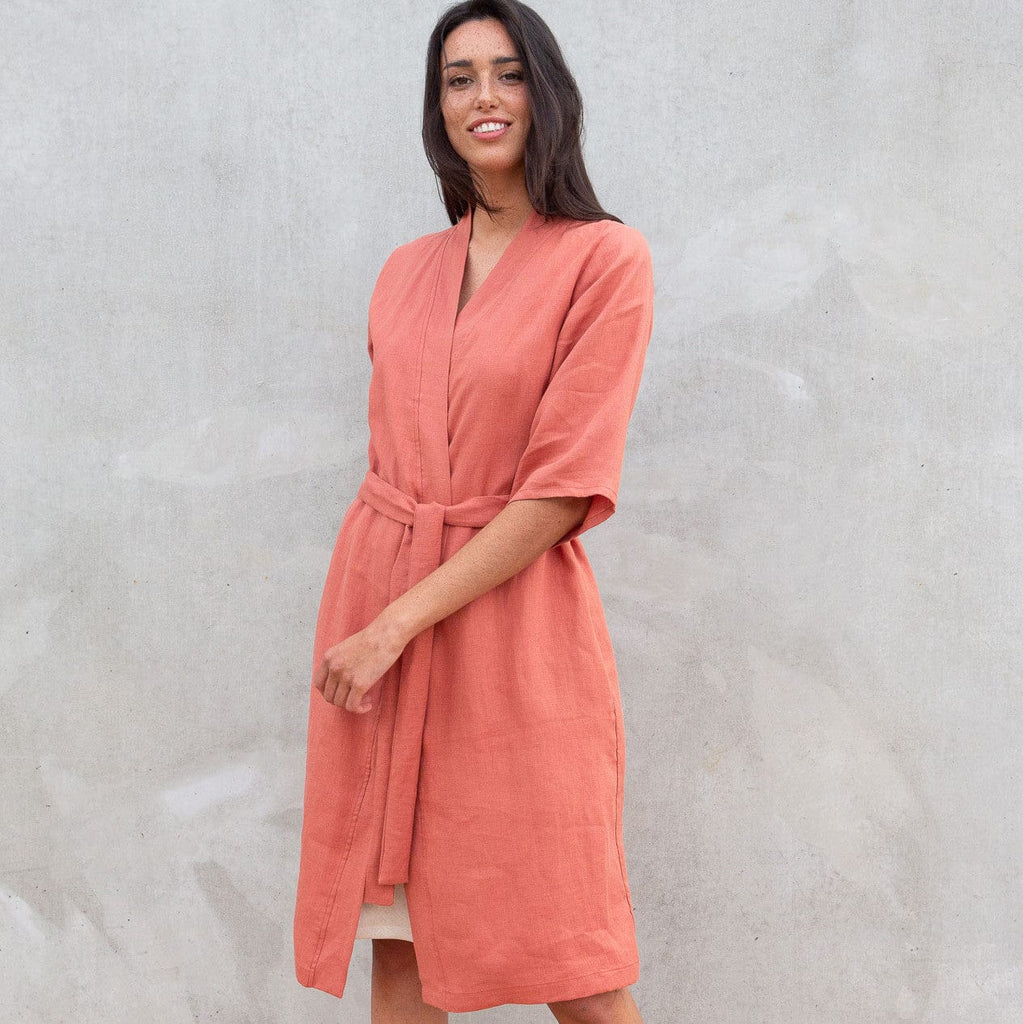 Bare Threads Robe Bare Threads - Linen Robe Terracotta