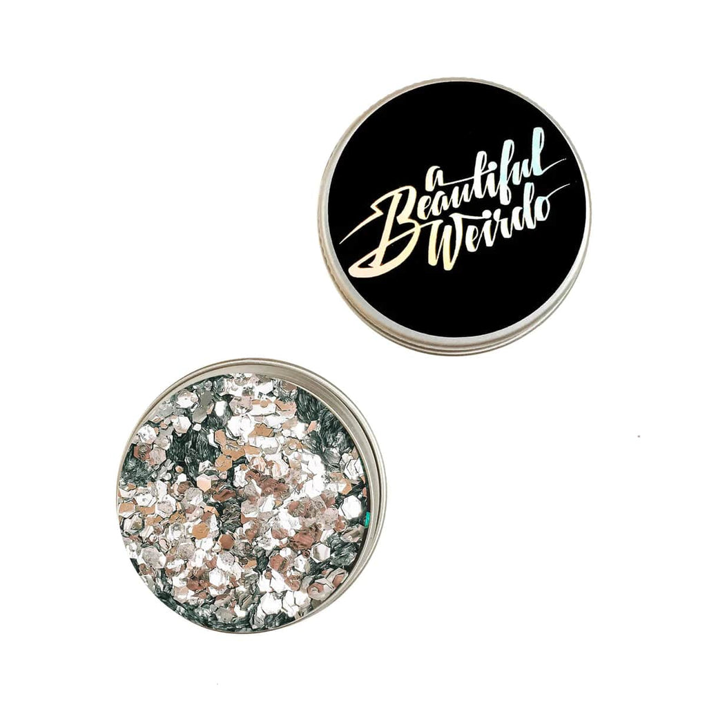 A Beautiful Weirdo Makeup Straight Up Silver Eco Glitter