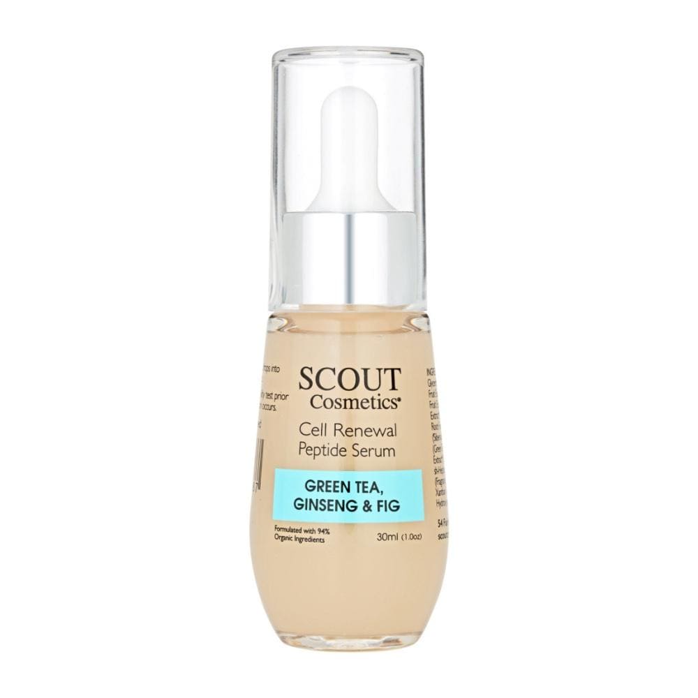 Scout Cosmetics Skincare Cell Renewal Peptide Serum with Green Tea, Ginseng and Fig